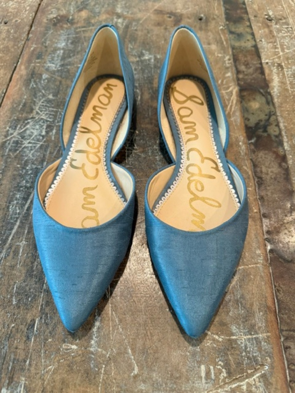 Sam Edelman Teal Pointed-Toe D'Orsay Flats